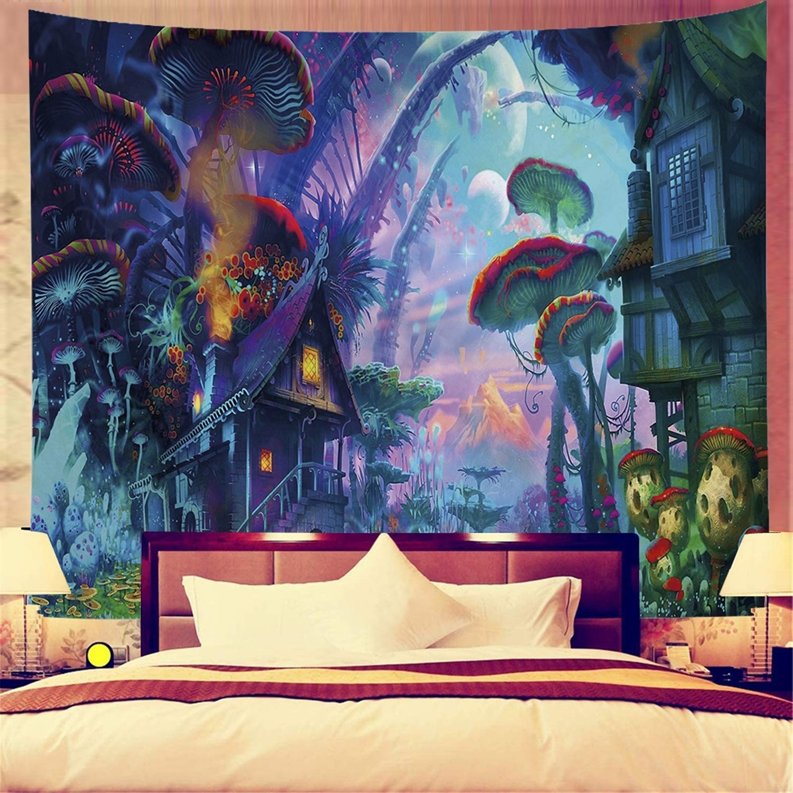 HASTHIP  Sunset Wall Tapestry Forest Tree Tapestry Mountain Wall Hanging Psychedelic Nature Landscape Tapestry Home Decoration for Bedroom Living Room (51 X59 ) (Aqua 3) HASTHIP  Sunset Wall Tapestry Forest Tree Tapestry Mountain Wall Hanging Psychedelic Nature Landscape Tapestry Home Decoration for Bedroom Living Room (51 X59 ) (Aqua 3)